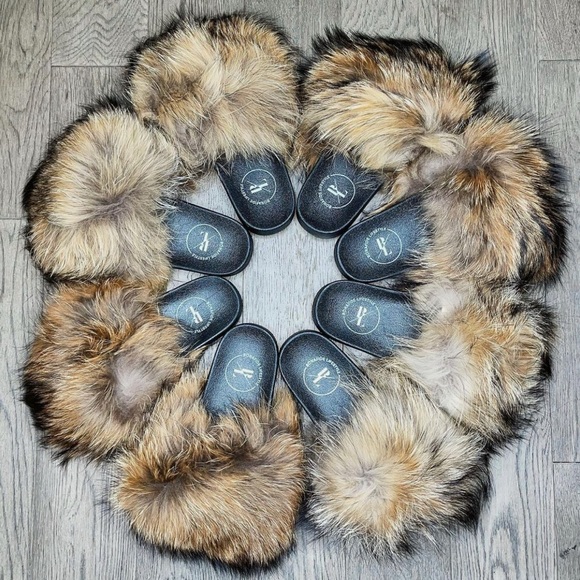 Fox fur 100% real fur slippers - Picture 1 of 1